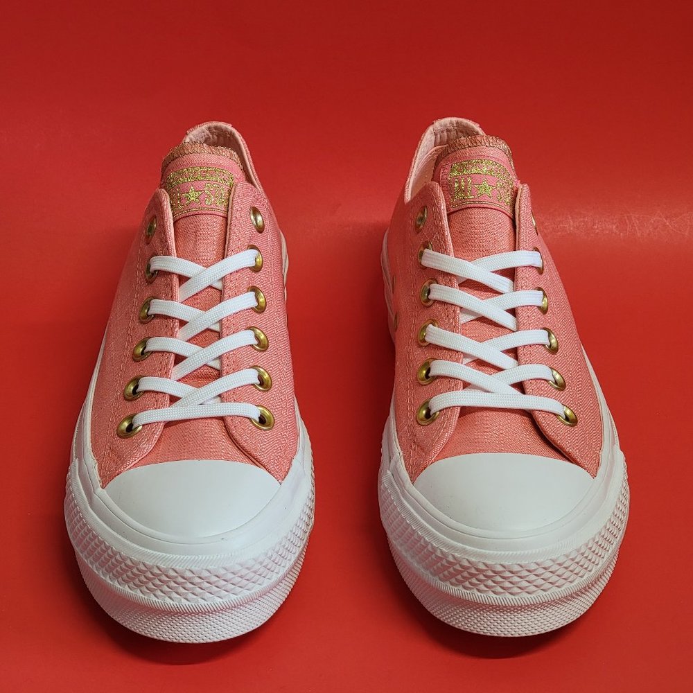 Converse Women's CTAS Ox Lift Platform 560675C  Pink/Driftwood/White - Picture 3 of 12